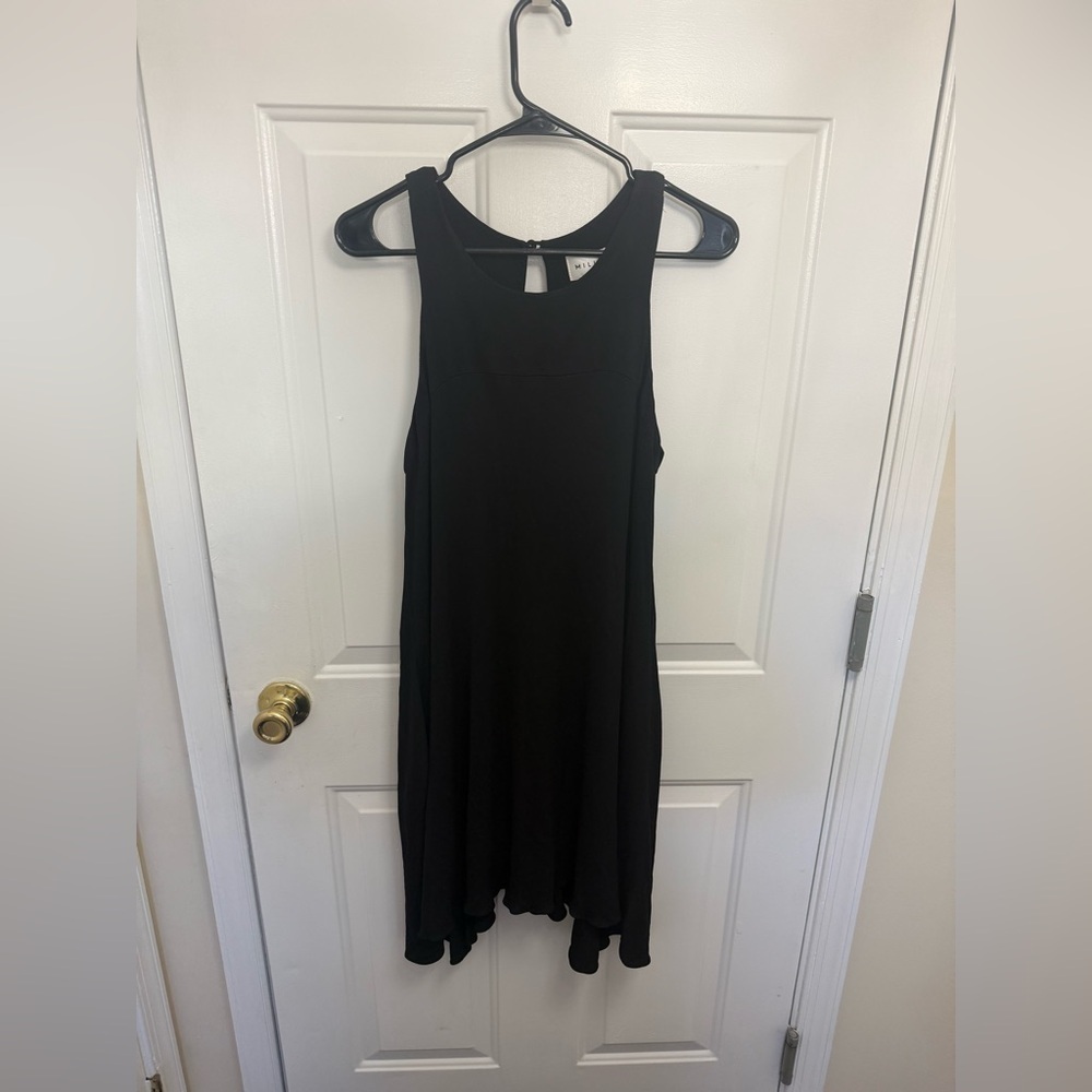 NWT Milly Black Trapeze Knee Length Dress Size 2 Party Formal